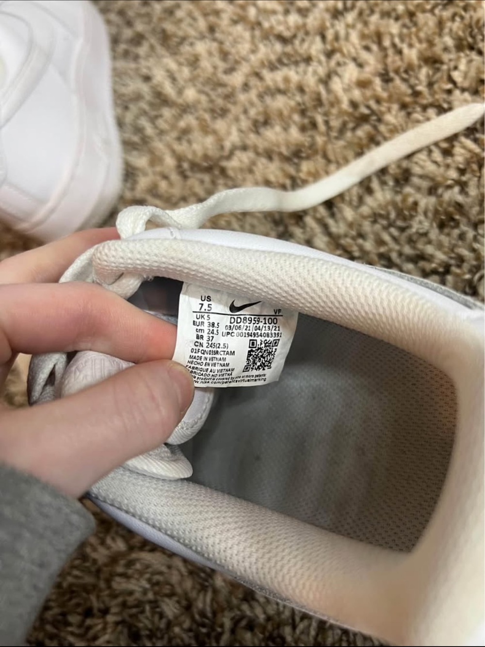 Nike White Air Force 1 Sneakers - Picture 7 of 9